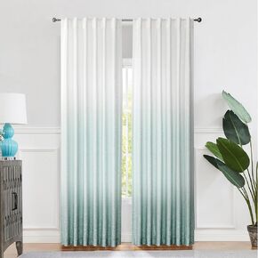 Central Park Ombre Window Curtain Panel Linen Gradient Print on Rayon Blend Fabric Backtab Rod Pocket Drapery Treatments for Living Room/Bedroom, Cream White to Lavender/Purple, 50" x 84", Set of 2 in Kuwait