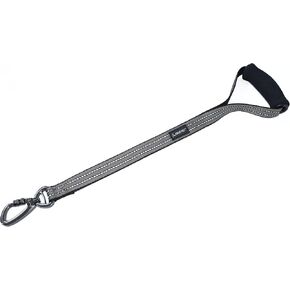 KRUZ PET KZV1020H-05L Short Traffic Leash Training Dog Leash Reflective Heavy Duty Click & Lock Hook Leash Strong, Secure Nylon Safety Lead with Locking Carabiner Clip and Foam Handle, Gray, 1" x 20" in Kuwait