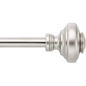 MODE Simplicity Collection 5/8" Diameter Curtain Rod Set with Doorknob Curtain Rod Finials and Steel Wall Mounted Adjustable Curtain Rod, Fits 32" to 90" Windows, Nickel in Kuwait