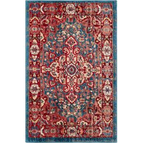 SAFAVIEH Kashan Collection Runner Rug - 2'6" x 8', Ivory & Blue, Traditional Oriental Design, Non-Shedding & Easy Care, Ideal for High Traffic Areas in Living Room, Bedroom (KSN305B) in Kuwait