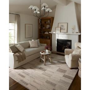 Loloi Amber Lewis Rocky Collection ROC-01 Ivory/Silver, 2'-6" x 7'-6", Runner Rug in Kuwait
