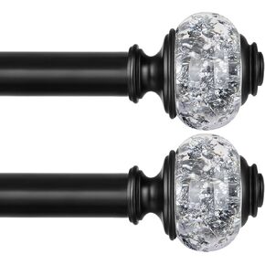 1 Inch Gold Curtain Rods for Windows 72 to 144 Inches (6 to 12 ft), USFOOK Telescoping Single Drapery Rod, Decorative Curtain Rod with Luxury Translucent Finials in Kuwait