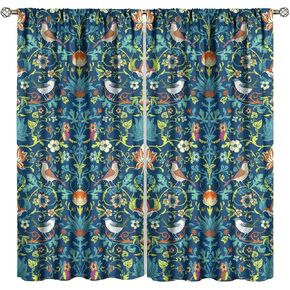 GoDazzling William Morris ستائر النوافذ الرجعية ستائر منقوشة نباتية، ستائر تعتيم فنية من الزهور William Morris، لغرفة المعيشة وغرفة النوم 42 × 54 بوصة 2 لوح in Kuwait