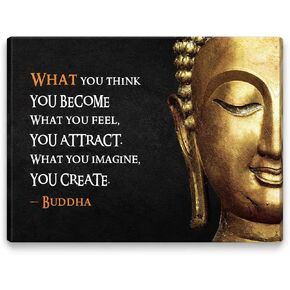 Zen Bathroom Decor Meditation Canvas Wall Art, Water Stone and Green Plants Pictures for Yoga Spa and Office Calming, Relaxing Wall Art for Office Bedroom Living Room (12x12in, 4 Panels) in Kuwait