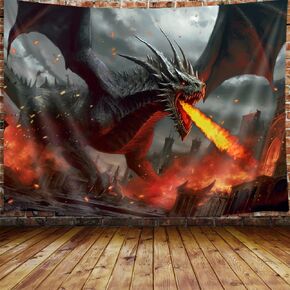 JAWO Fantasy Phoenix Bird Small Tapestry for Men, Red Anime Animal Hippie Wall Hanging for Bedroom, Aesthetic Cool Tapestry Beach Blanket College Dorm Home Decor 40x30 inch in Kuwait