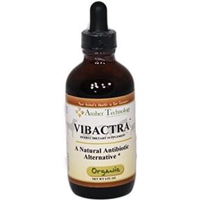 Amber NaturalZ Vibactra Plus Herbal Supplement for Dogs, Cats, Birds, Guinea Pigs, and Rabbits | Herbs for Immune Health and Yeast Balance | 4 Fluid Ounce Glass Bottle | Manufactured in The USA in Kuwait
