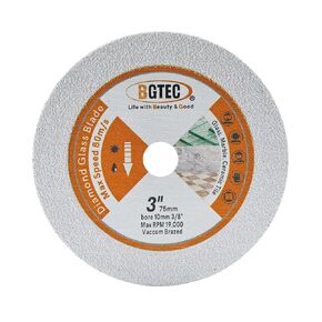 قرص قطع زجاجي - شفرة قطع ماسية 4.5 بوصة 115 مم من BGTEC للزجاج واليشم والكريستال وزجاجة النبيذ وبلاط السيراميك والرخام والحجر الاصطناعي، 3 عبوات in Kuwait