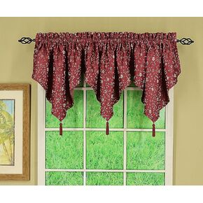 Today's Curtain Madison Reversible Button Valance 20" L, Burgundy in Kuwait