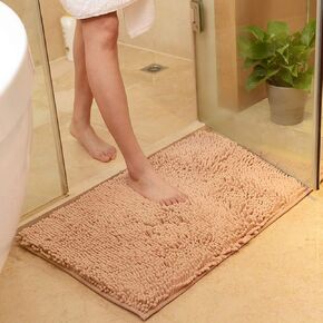 vctops Plush Chenille Bath Rugs Extra Soft and Absorbent Microfiber Shag Rug, Non-Slip Runner Carpet for Tub Bathroom Shower Mat Orange 16" X 24" in Kuwait