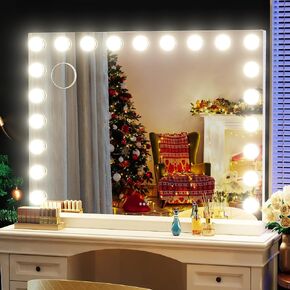 24 Extra Bulbs Vanity Mirror with Lights, 32WX24L Tabletop Hollyhood Makeup Mirror USB+Type-C Charging, Hollywood Lighted Mirror,3 Colors Modes,Touch Control,Metal Frame,White in Kuwait