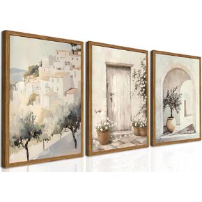 Hwetui Flower Market Poster Prints City set of 3 Abstract Colorful Floral Canvas Wall Art Vintage Minimalist Flowers Painting Picture for Room Decor Aesthetic Living Room Bedroom 12"x16"x3 Unframed in Kuwait