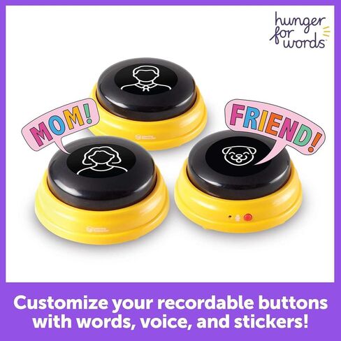 Hunger For Words Talking Pet Next Words Names - 3 Piece Set of Recordable Speech Buttons for Dog Training, Dog Buttons for Communication | Games & Stuff for Dogs in Kuwait