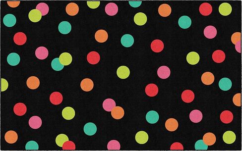 Flagship Carpets Schoolgirl Style Just Teach Rainbow Polka Dots Classroom Area Rug for Indoor Classroom Learning or Kid Bedroom Educational Play Mat, 5'x7'6", Multi in Kuwait