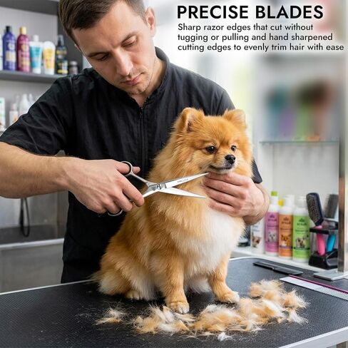 ARSUK Dog Grooming Scissors Straight 7-inch, Pet Hair Cutting Shears for Large & Small Dogs, Cats & Horses - Stainless Steel in Kuwait