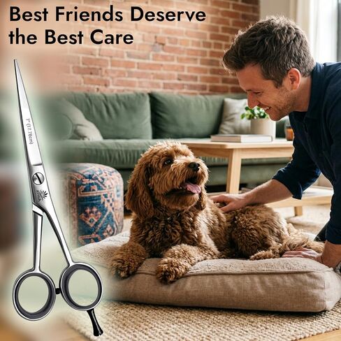 ARSUK Dog Grooming Scissors Straight 7-inch, Pet Hair Cutting Shears for Large & Small Dogs, Cats & Horses - Stainless Steel in Kuwait