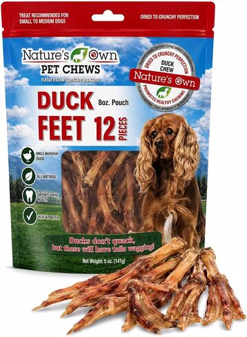 Best Buy Bones 12 Piece Nature'S Own Pet Chews Duck Feet Bag Treat in Kuwait