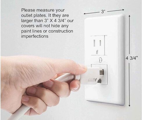 Safety Innovations Self-Closing Babyproof Outlet Covers - (For Center Screw Outlets Only) An Alternative To Wall Socket Plugs for Child Proofing, (12-Pack), (1-Screw), (White) White) in Kuwait