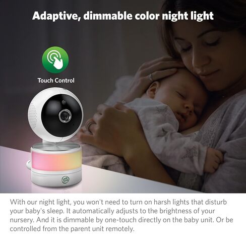 LeapFrog LF915-2HD Baby Monitor, 2 Cameras, 5" 720p Screen, 360° Pan-Tilt-Zoom, Color Night Vision, Night Light, Two-Way Intercom, Secured Transmission No WiFi in Kuwait