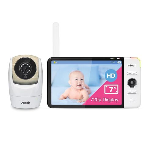 LeapFrog LF915-2HD Baby Monitor, 2 Cameras, 5" 720p Screen, 360° Pan-Tilt-Zoom, Color Night Vision, Night Light, Two-Way Intercom, Secured Transmission No WiFi in Kuwait