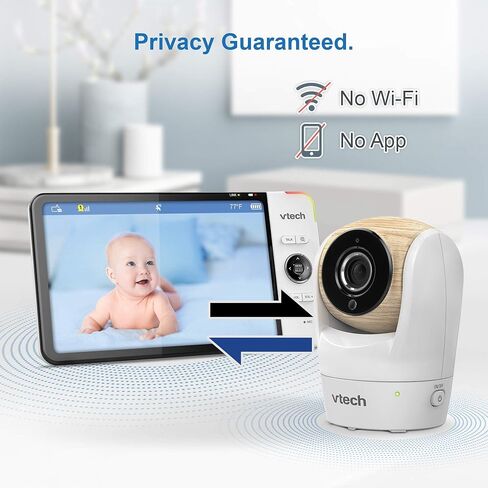 LeapFrog LF915-2HD Baby Monitor, 2 Cameras, 5" 720p Screen, 360° Pan-Tilt-Zoom, Color Night Vision, Night Light, Two-Way Intercom, Secured Transmission No WiFi in Kuwait
