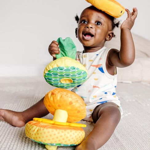 Melissa & Doug Pineapple Soft Stacker Sensory Toys for Babies 6-12 Months | Early Development & Activity Toys 6 Months+ Baby Toys | Soft Play Food Baby Toys 6 Months Plus | Baby Girl & Baby Boy Toys in Kuwait