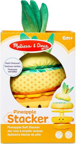 Melissa & Doug Pineapple Soft Stacker Sensory Toys for Babies 6-12 Months | Early Development & Activity Toys 6 Months+ Baby Toys | Soft Play Food Baby Toys 6 Months Plus | Baby Girl & Baby Boy Toys in Kuwait