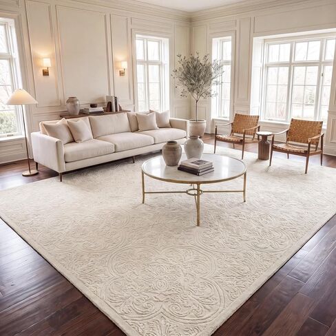 SAFAVIEH Trace Collection Runner Rug - 2'3" x 12', Ivory, Handmade Wool, Ideal for High Traffic Areas in Living Room, Bedroom (TRC101C) in Kuwait