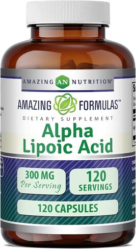 Amazing Formulas Alpha Lipoic Acid ALA 300mg Capsules Supplement | Non-GMO | Gluten Free | Made in USA (240 Count) in Kuwait
