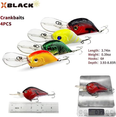 مجموعة طعوم الصيد الصلبة XBLACK من Minnow Popper Jointed VIB Shrimp Frogs CrankBaits للمبتدئين المبتدئين، طعوم XBLACK، صيد الأسماك الكبيرة! in Kuwait