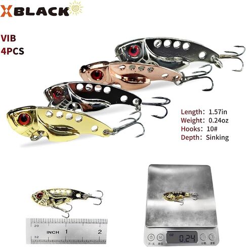 مجموعة طعوم الصيد الصلبة XBLACK من Minnow Popper Jointed VIB Shrimp Frogs CrankBaits للمبتدئين المبتدئين، طعوم XBLACK، صيد الأسماك الكبيرة! in Kuwait