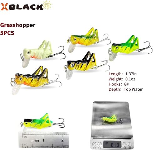 مجموعة طعوم الصيد الصلبة XBLACK من Minnow Popper Jointed VIB Shrimp Frogs CrankBaits للمبتدئين المبتدئين، طعوم XBLACK، صيد الأسماك الكبيرة! in Kuwait
