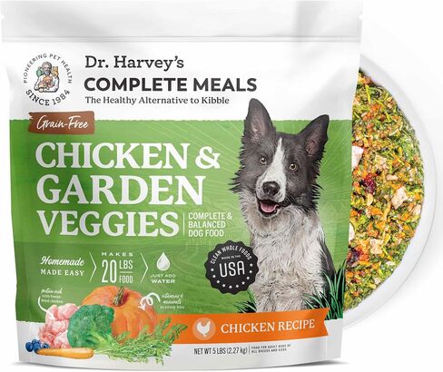 Dr. Harvey's Chicken & Garden Veggies Dog Food, Human Grade Grain-Free Dehydrated Food for Dogs with Freeze-Dried Chicken, Trial Size (5.5 Oz) in Kuwait