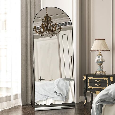 CONGUILIAO 64"x21" Full Length Mirror, Arched Floor Mirror, Full Body Mirror Standing Hanging or Leaning, Aluminum Frame Arched Wall Mounted Mirror Dressing Mirror for Bedroom Living Room, Gold in Kuwait