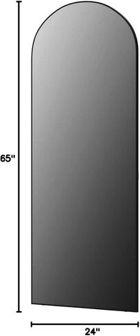 CONGUILIAO 64"x21" Full Length Mirror, Arched Floor Mirror, Full Body Mirror Standing Hanging or Leaning, Aluminum Frame Arched Wall Mounted Mirror Dressing Mirror for Bedroom Living Room, Gold in Kuwait