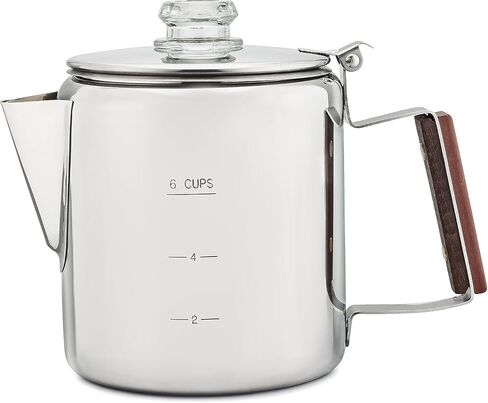 COLETTI Bozeman Camping Coffee Pot – Coffee Percolator – Percolator Coffee Pot for Campfire or Stove Top Coffee Making (6 CUP) in Kuwait