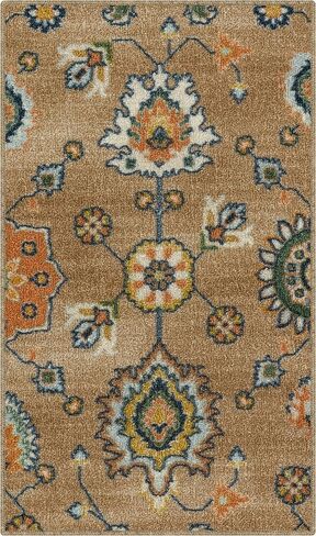 Maples Rugs Fleur Contemporary Motif Hallway Entryway Runner Non Skid Runner Rug [Made in USA], Radiant Grey, 2' x 8' in Kuwait