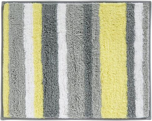 InterDesign Microfiber Stripz Bathroom Shower and Tub Accent Rug, 60 x 21, Surf Blue in Kuwait