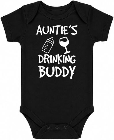 CBTwear Auntie's Drinking Buddy - عمتي هي الأفضل - بدلة أطفال لطيفة من قطعة واحدة in Kuwait