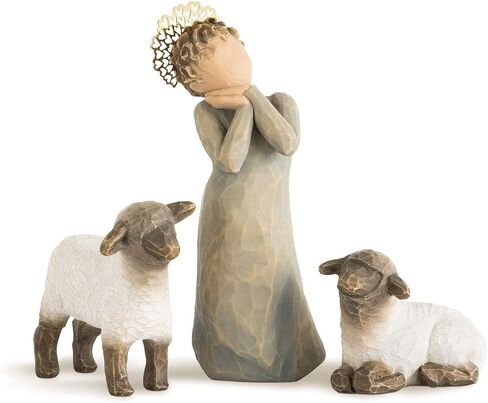 Willow Tree Little Shepherdess, Sculpted Hand-Painted Nativity Figures, 3-Piece Set in Kuwait