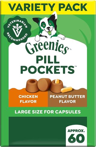 GREENIES PILL POCKETS Capsule Size Natural Dog Treats Chicken Flavor, 15.8 oz. Value Pack (60 Treats) in Kuwait