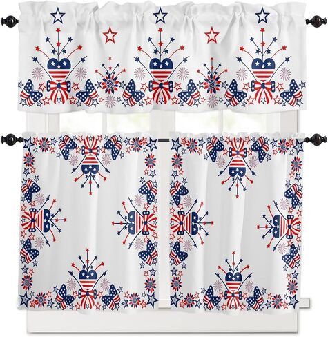 Christmas Snowman Kitchen Window Valance and Tier Set Winter Xmas Snowflake 3 Piece Rod Pocket Valances Tiers Curtain, Buffalo Gingham Short Curtains Small Windows Treatment for Bedroom/Cafe/Bathroom in Kuwait