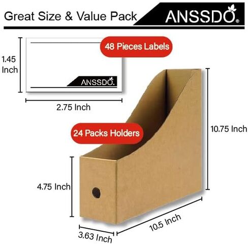 ANSSDO 6 Pack Brown Cardboard Magazine Holder Premium Kraft Magazine File Holder Magazine Organizer, Magazine Storage Box, Large Volume Magazine File Organizer as Book Bins or Folder Holder for Desk in Kuwait
