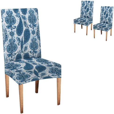 TOMWISH Chair Seat Cover for Dining Room Set of 4,Stretch Teal Chair Covers Washable Removable Turquoise Dining Chair Slipcovers Chair Seat Protector Decoration Wedding Banquet Dinner Kitchen Meeting in Kuwait