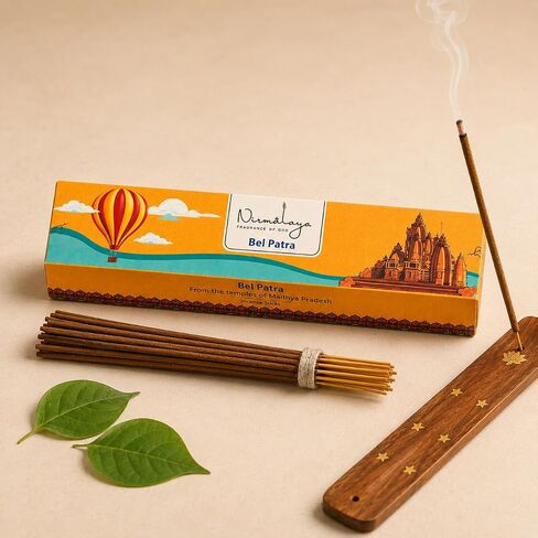 Nirmalaya Bel Patra Incense Sticks Agarbatti | Organic Incense Sticks | 100% Natural and Charcoal Free Agarbatti Sticks for Room (40 Sticks in a Pack) Floral Fragrance in Kuwait
