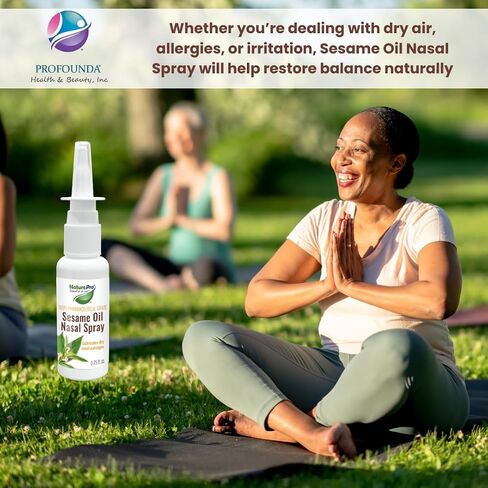 NATUREPRO زيت السمسم بخاخ الأنف N مرطب الأنف الطبيعي مصنوع من زيت السمسم مصدر طبيعي 100٪ يرطب ويزيت الممرات الأنفية شديدة الجفاف | 0.75 فلوريدا in Kuwait