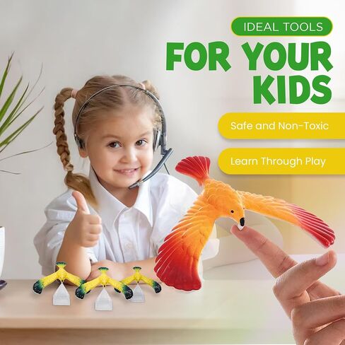 SENSORY4U Balancing Bird Set - One Dozen Party Pack Balance Birds - School Treasure Box or Party Favors Gifts for Kids - Physics Game Fine Motor Skills Toys. in Kuwait