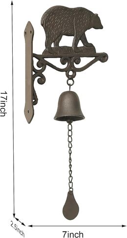 Remenna Vintage Cast Iron Dinner Bell as Entry Door Bell, Outside Hanging Decor or Indoor Decoration Wall Antique Farm and Front Gate Bell in Kuwait