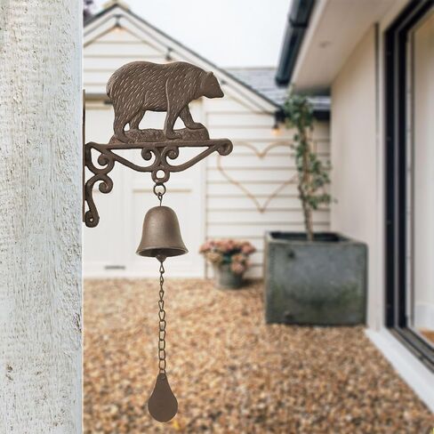 Remenna Vintage Cast Iron Dinner Bell as Entry Door Bell, Outside Hanging Decor or Indoor Decoration Wall Antique Farm and Front Gate Bell in Kuwait
