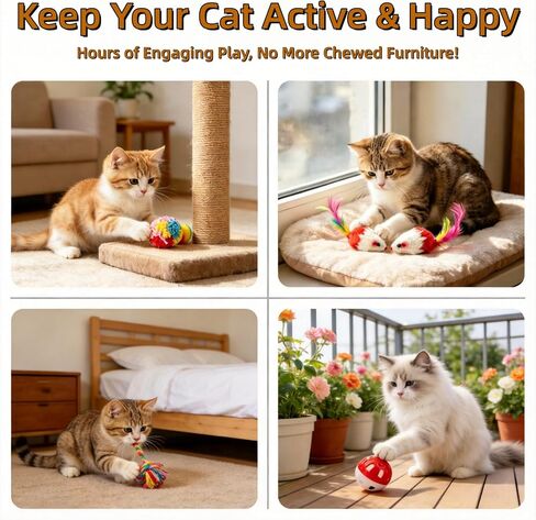 kitchstar عيد الميلاد ألعاب القط 19pcs، عيد الميلاد تخزين ألعاب متنوعة هدايا القط مع لعبة الكرة القط، لعبة الربيع القط، الماوس، كرات التجعيد، لعبة القط التفاعلية للقطط الداخلية in Kuwait