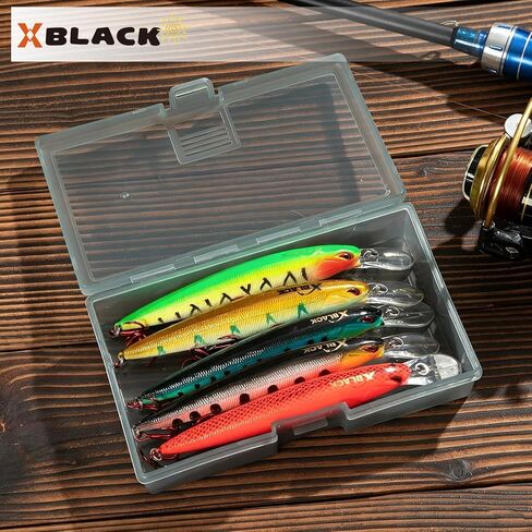 XBLACK Minnow Lures Set Hard Fishing Lures Set 5PCS Mixed Size and Color for Bass Trout in Saltwater and Freshwater, XBLACK Baits, Catch Big Fish! in Kuwait